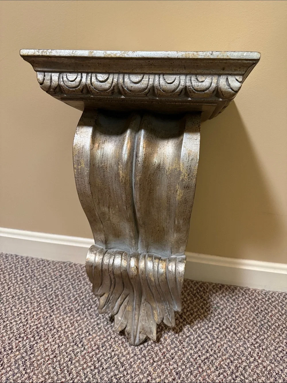 Decorative Silver Wall Corbel Shelf - Elegant Home Accent